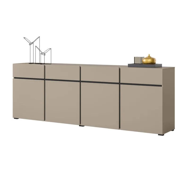 Sideboard Cross 4 dörrar med 4 lådor - Kongo - Svart - Förvaring - Förvaringsmöbler - Sideboard & skänk