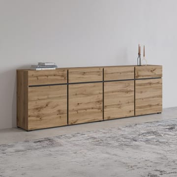 Sideboard Cross 4 dörrar med 4 lådor - Wotan Ek - Svart - Förvaring - Förvaringsmöbler - Sideboard & skänk