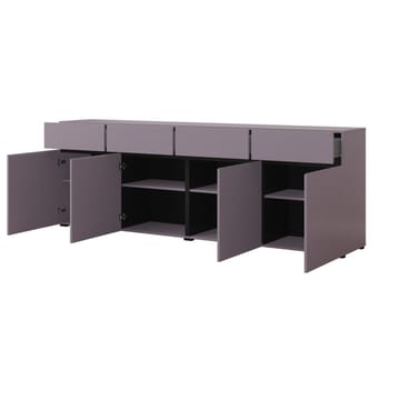 Sideboard Cross 4 dörrar med 4 lådor - Plommon - Svart onyx - Förvaring - Förvaringsmöbler - Sideboard & skänk