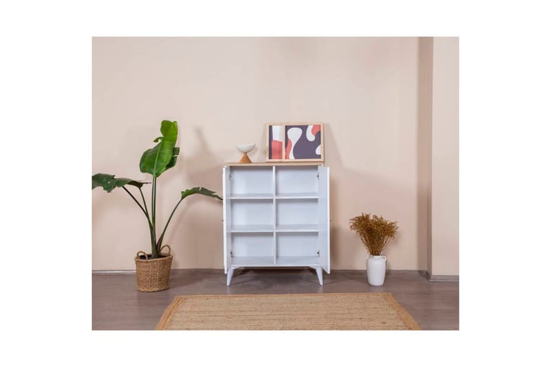 Sideboard Jatinder Vit / Ek - Natur/Vit - Förvaring - Förvaringsmöbler - Sideboard & skänk