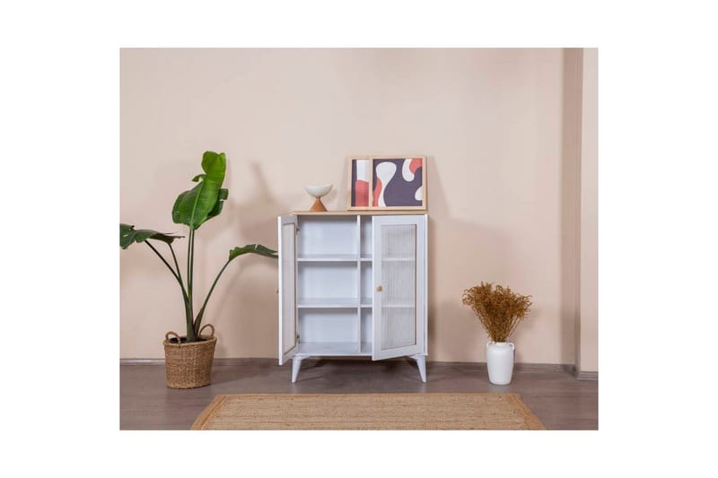 Sideboard Mjudi Vit / Ek - Vit / Ek - Förvaring - Förvaringsmöbler - Sideboard & skänk