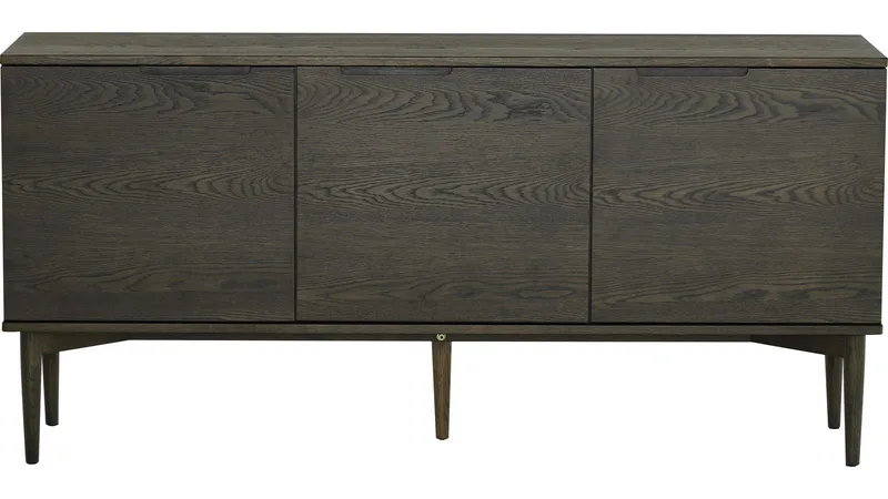 Sideboard Nordal 3 Dörrar, Brunlackad ek med vitpigmentering