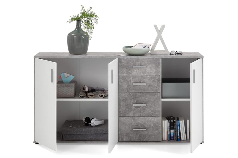 Albi Skänk 160 cm - Grå/Vit - Förvaring - Förvaringsmöbler - Sideboard & skänk