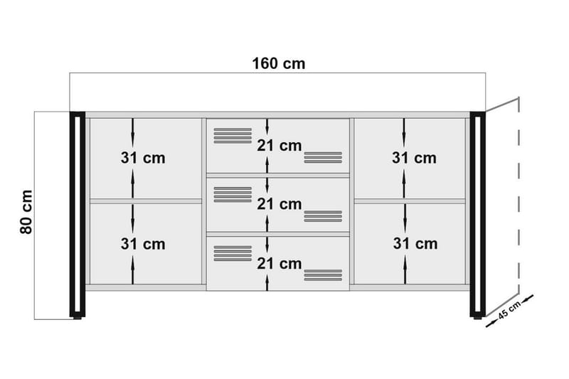 Avlastningsbord Masako - Trä|Svart - Sideboard & skänk