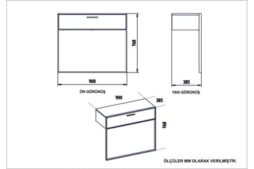 Bascle Sideboard 90 cm i Trä med Metallram - Guld|Vit - Förvaring - Förvaringsmöbler - Sideboard & skänk