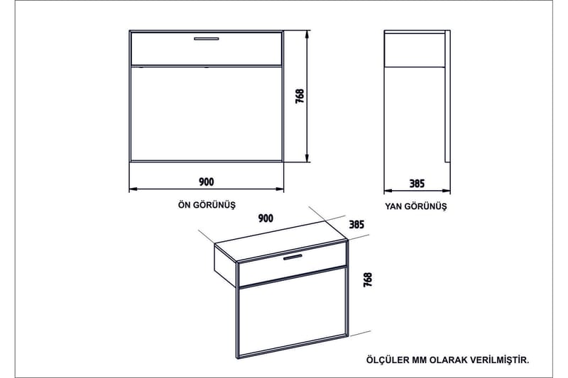 Bascle Sideboard 90 cm i Trä med Metallram - Guld|Vit - Förvaring - Förvaringsmöbler - Sideboard & skänk