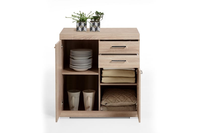 Bristol Skänk 80 cm 2 Luckor 2 Lådor - Ljus Ek - Förvaring - Förvaringsmöbler - Sideboard & skänk