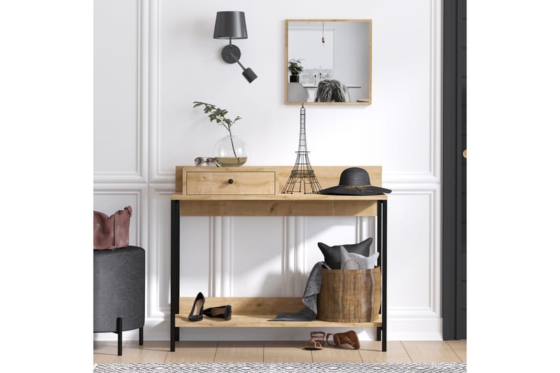Byrå Janera 100x35 cm Hylla - Blå/Natur - Förvaring - Förvaringsmöbler - Sideboard & skänk