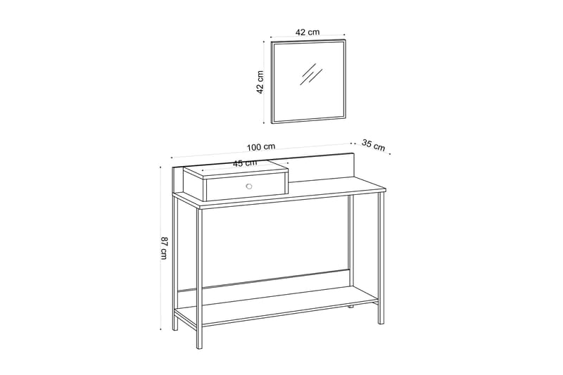 Byrå Janera 100x35 cm Hylla - Blå/Natur - Förvaring - F�örvaringsmöbler - Sideboard & skänk