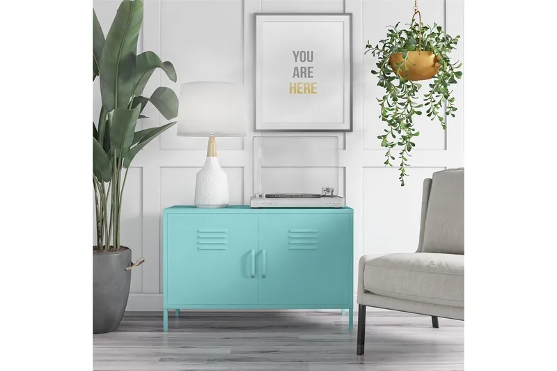 Cache Skänk 100x40 cm 2 Dörrar Mint - Novogratz - Förvaring - Förvaringsmöbler - Sideboard & skänk