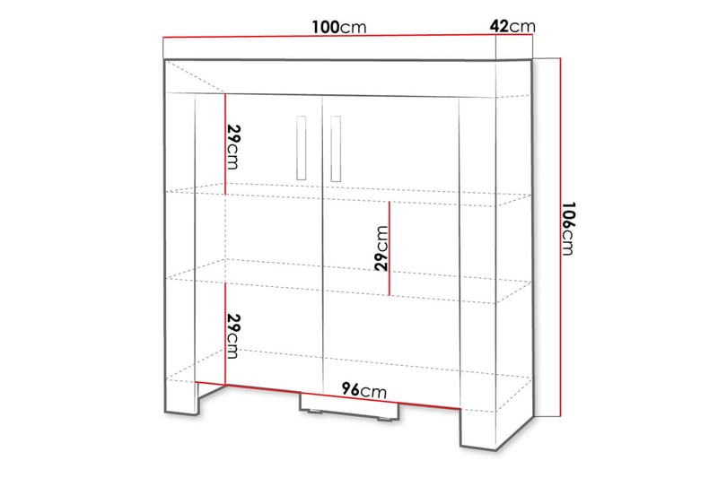 Cezar Skänk 100 cm i Trä - Beige - Förvaring - Förvaringsmöbler - Sideboard & skänk