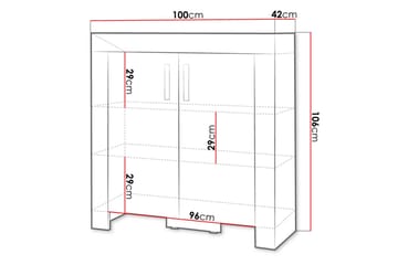 Cezar Skänk 100x42x106 cm Ek - Förvaring - Förvaringsmöbler - Sideboard & skänk