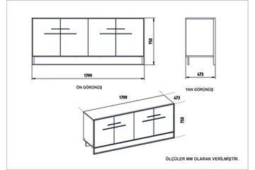 Cofield Sidobord 180 cm - Guld|Svart - Förvaring - Förvaringsmöbler - Sideboard & skänk