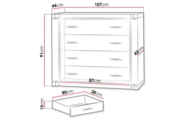 Dallas Skänk 107x43,5x91 cm LED-belysning - Beige/Grå - Förvaring - Förvaringsmöbler - Sideboard & skänk