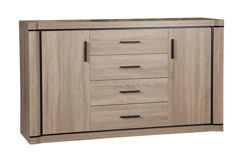 Dallas Skänk 157x43,5x91 cm LED-belysning, Beige