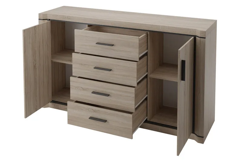 Dallas Skänk 157x43,5x91 cm LED-belysning - Beige/Grå - Förvaring - Förvaringsmöbler - Sideboard & skänk