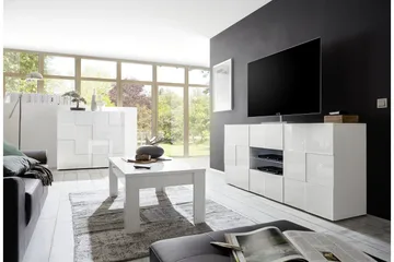 Dama Sideboard 181 cm med Lådor - Vit Högglanslack - Förvaring - Förvaringsmöbler - Sideboard & skänk