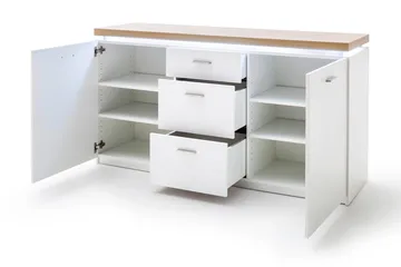 Degaust Sidobord 156 cm - Vit/Ek - Förvaring - Förvaringsmöbler - Sideboard & skänk