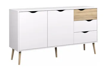 Delta Skänk 147 cm - Vit/Ek - Förvaring - Förvaringsmöbler - Sideboard & skänk