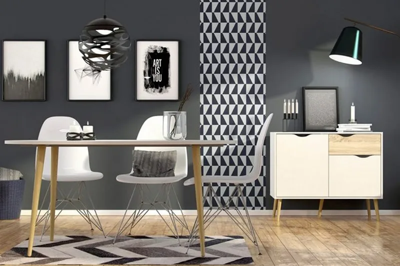 Delta Skänk 99 cm - Vit/Ek - Förvaring - Förvaringsmöbler - Sideboard & skänk