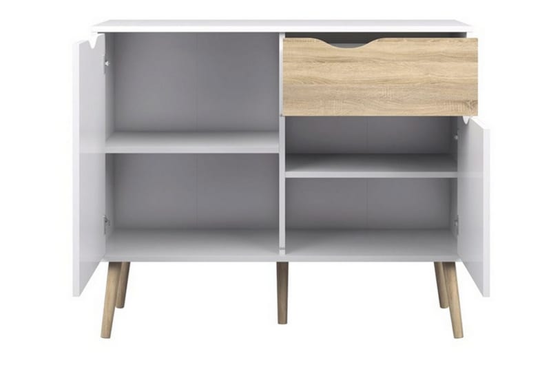Delta Skänk 99 cm - Vit/Ek - Förvaring - Förvaringsmöbler - Sideboard & skänk