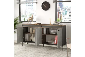 Desgrar Sideboard 46x184 cm - Brun/Betonggrå/Antracit - Förvaring - Förvaringsmöbler - Sideboard & skänk