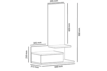 Filford Sideboard 60 cm - Antracit/Ek - Förvaring - Förvaringsmöbler - Sideboard & skänk