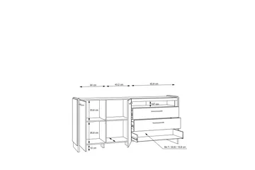 Gevgelija Sideboard 41x187 cm - Brun/Svart - Förvaring - Förvaringsmöbler - Sideboard & skänk