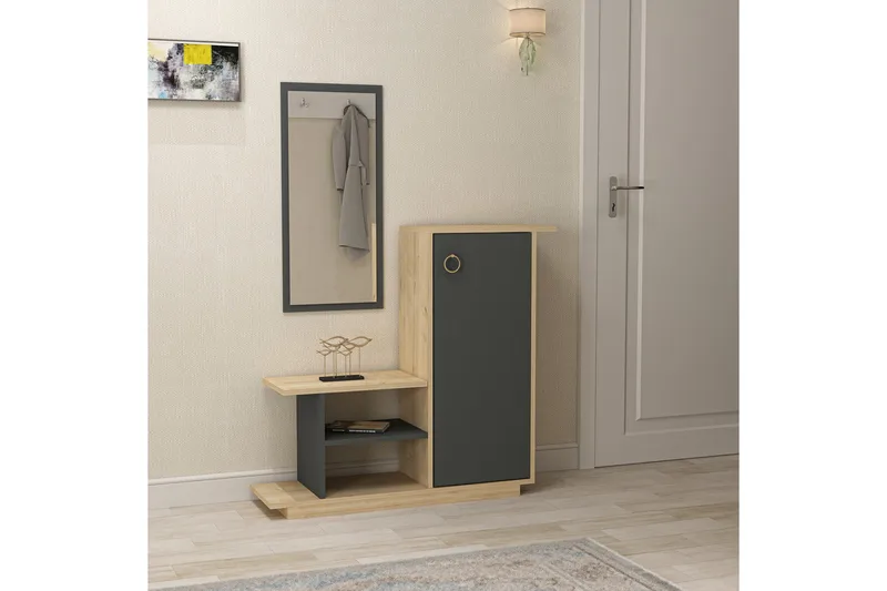 Glatton Sideboard 80 cm, Ek|Antracit