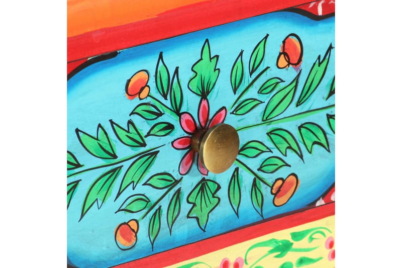 Handmålad skänk 80x35x75 cm massivt mangoträ - Flerfärgad - Sideboard & skänk