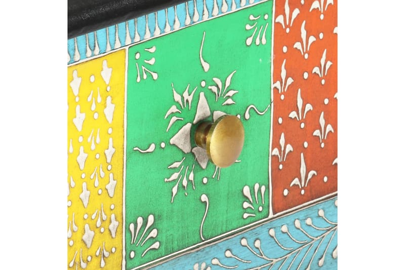 Handmålad skänk 80x35x75 cm massivt mangoträ - Flerfärgad - Sideboard & skänk