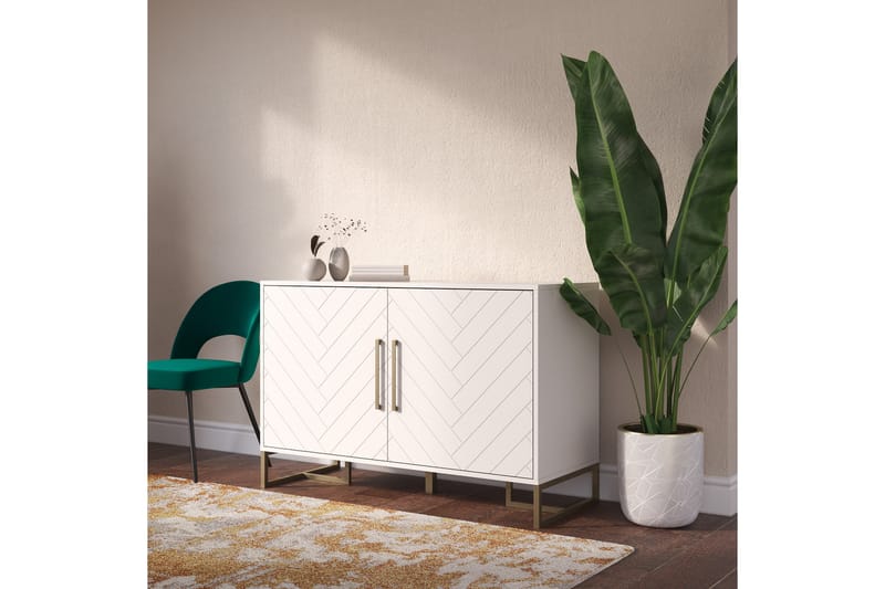 Herringbone Sideboard 122x48 cm Vit - CosmoLiving - Förvaring - Förvaringsmöbler - Sideboard & skänk