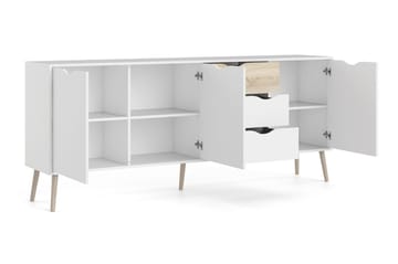 Hostafranc Sideboard 40x196 cm - Vit|Natur - Förvaring - Förvaringsmöbler - Sideboard & skänk