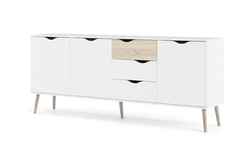 Hostafranc Sideboard 40x196 cm - Vit|Natur - Förvaring - Förvaringsmöbler - Sideboard & skänk