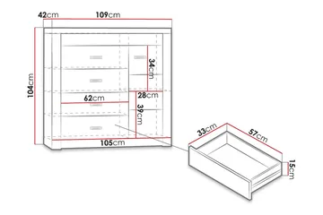 Indianapolis Skänk 109x42x104 cm - Mörk ask - Förvaring - Förvaringsmöbler - Sideboard & skänk