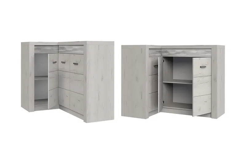 Indianapolis Skänk 131x42x104 cm - Beige/Grå/Vit - Förvaring - Förvaringsmöbler - Sideboard & skänk
