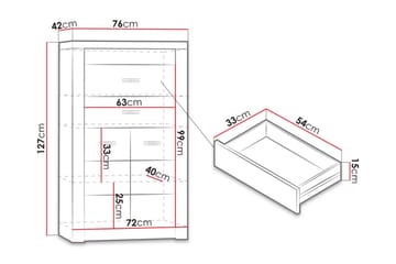 Indianapolis Skänk 76x42x127 cm - Beige/Brun - Förvaring - Förvaringsmöbler - Sideboard & skänk