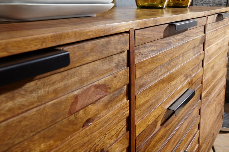 Kimbal Skänk 160x40 cm i Trä med Metallben - Brun - Förvaring - Förvaringsmöbler - Sideboard & skänk