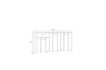 Konitsa Sideboard 52x160 cm - Brun/Svart - Förvaring - Förvaringsmöbler - Sideboard & skänk