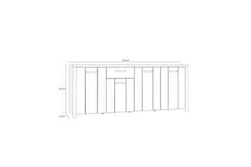 Konitsa Sideboard 52x210 cm - Brun/Svart - Förvaring - Förvaringsmöbler - Sideboard & skänk