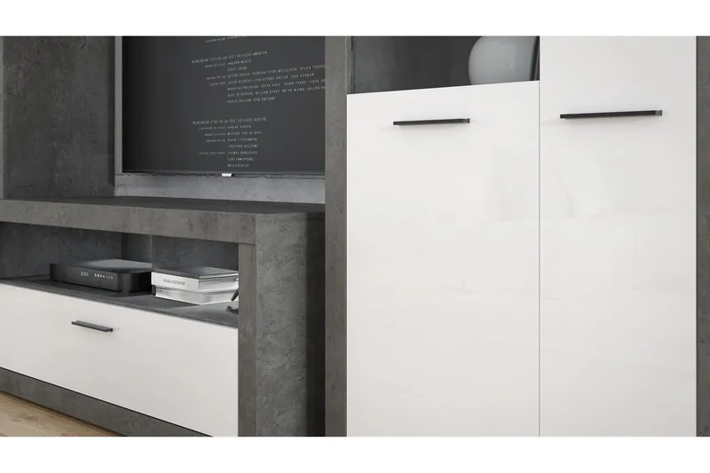 Kranea Sideboard 41x143 cm - Grå/Vit - Förvaring - Förvaringsmöbler - Sideboard & skänk