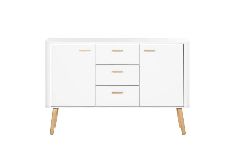 Lausanne Sideboard 136x40 cm, Vit/Natur