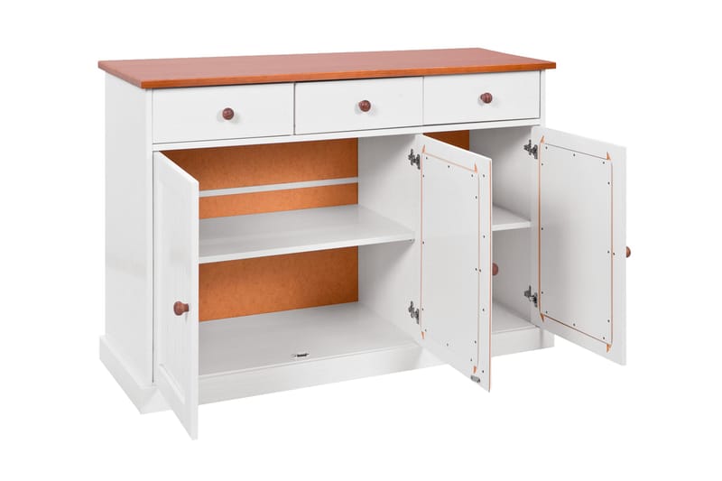 Livesey Sideboard 130 cm - Vit/Natur - Förvaring - Förvaringsmöbler - Sideboard & skänk