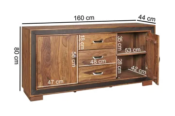 Luqman Skänk 160x44 cm - Trä/natur - Förvaring - Förvaringsmöbler - Sideboard & skänk
