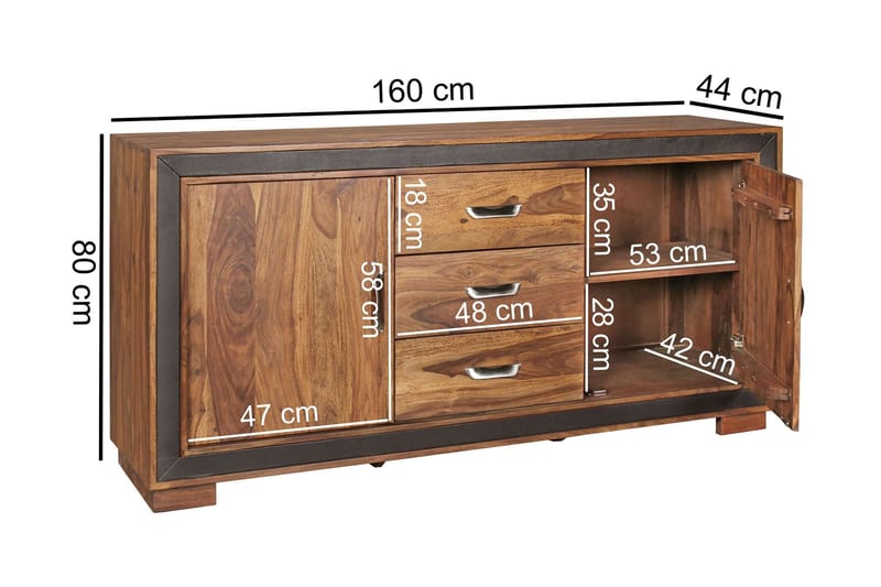 Luqman Skänk 160x44 cm - Trä/natur - Förvaring - Förvaringsmöbler - Sideboard & skänk
