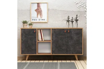Mod Design Skänk Läderbeslag - Grå/Trä - Förvaring - Förvaringsmöbler - Sideboard & skänk