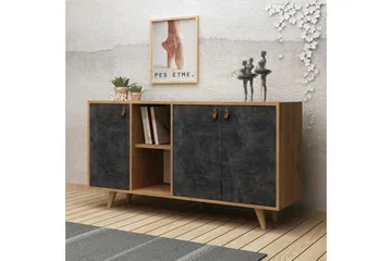 Mod Design Skänk Läderbeslag - Grå/Trä - Förvaring - Förvaringsmöbler - Sideboard & skänk