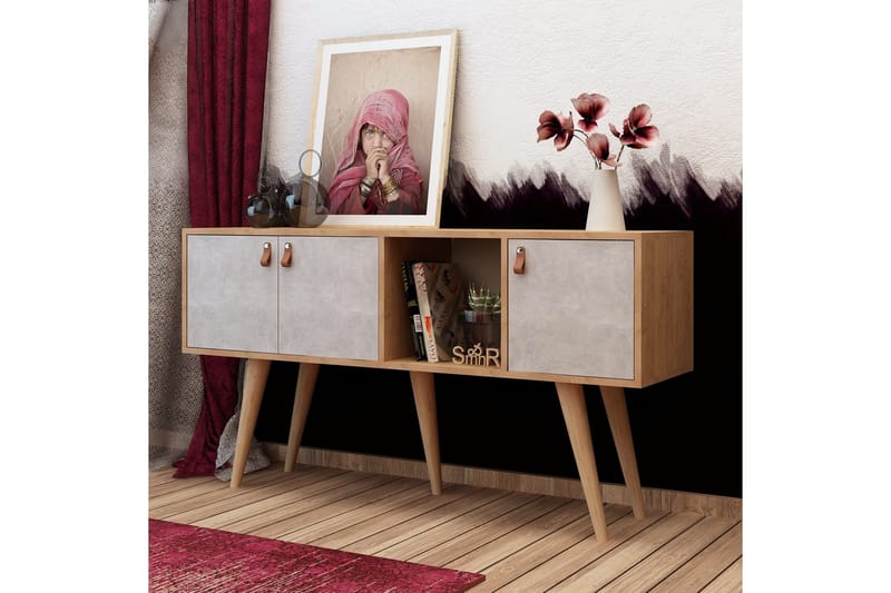 Mod Skänk 140 cm i Målat Trä - Vit|Brun - Förvaring - Förvaringsmöbler - Sideboard & skänk