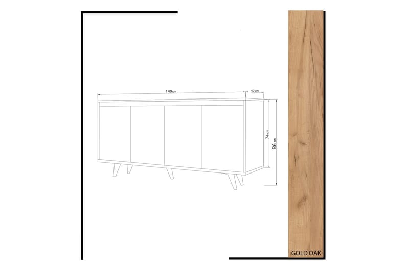 Mod Skänk i Trä - Vit|Brun - Förvaring - Förvaringsmöbler - Sideboard & skänk