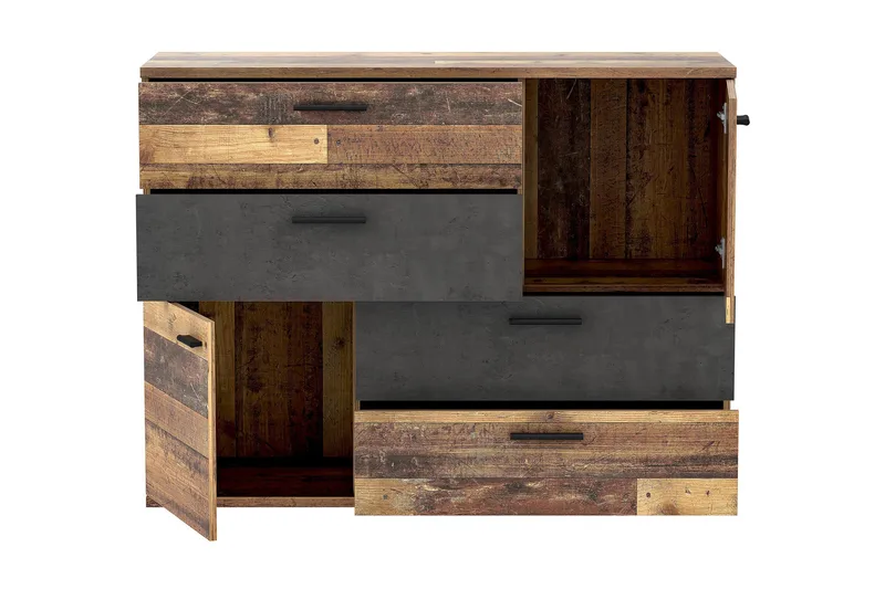 Moncerat Skänk 125x96 cm - Grå/Brun - Förvaring - Förvaringsmöbler - Sideboard & skänk